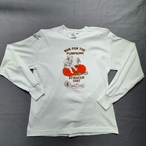 Vintage 80’s single stitch White Long Sleeve Graphic Tee made in USA